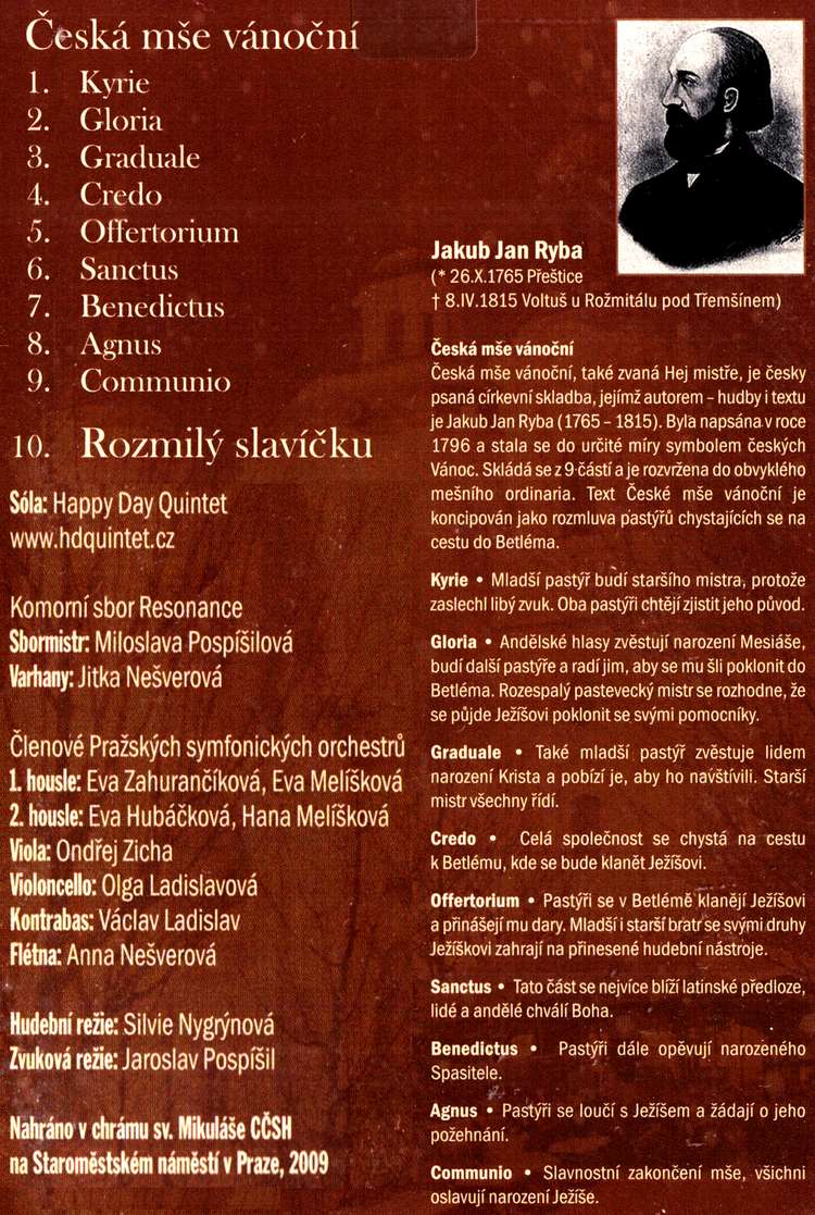 Jakub Jan Ryba Česká mše vánoční CD