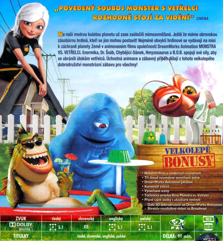 MONSTRA vs VETŘELCI dvd