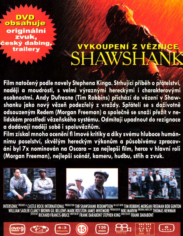 VYKOUPENÍ Z VĚZNICE SHAWSHANK dvd